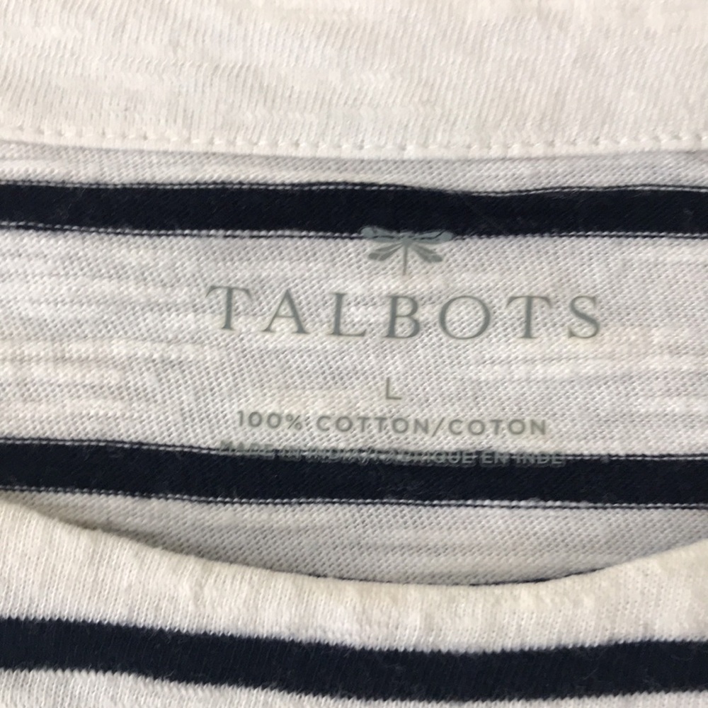 Talbots Sequins Fall Fox black striped long sleeve top in EUC 🍁 - Picture 5 of 6